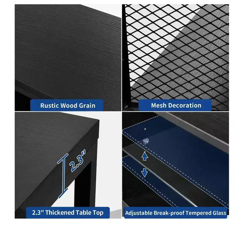 Meuble TV LED avec prises de courant et étagères de rangement pour téléviseurs 70/65/60 pouces, console multimédia de meuble TV pour salon