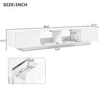 Meuble TV de ferme pour téléviseur de 70 pouces, meuble de rangement de 63 pouces, console multimédia moderne pour salon, chambre (blanc)