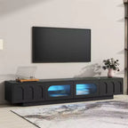 Meuble TV de ferme pour téléviseur de 70 pouces, meuble de rangement de 63 pouces, console multimédia moderne pour salon, chambre (blanc)