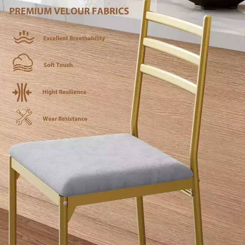 Tabourets de bar lot de 2, Tabourets de bar hauteur comptoir Chaises de salle à manger en métal avec dossier droit et coussin épais Chaises de salle à manger en cuir PU