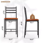Tabourets de bar lot de 2, Tabourets de bar hauteur comptoir Chaises de salle à manger en métal avec dossier droit et coussin épais Chaises de salle à manger en cuir PU