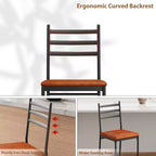 Tabourets de bar lot de 2, Tabourets de bar hauteur comptoir Chaises de salle à manger en métal avec dossier droit et coussin épais Chaises de salle à manger en cuir PU