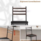 Tabourets de bar lot de 2, Tabourets de bar hauteur comptoir Chaises de salle à manger en métal avec dossier droit et coussin épais Chaises de salle à manger en cuir PU