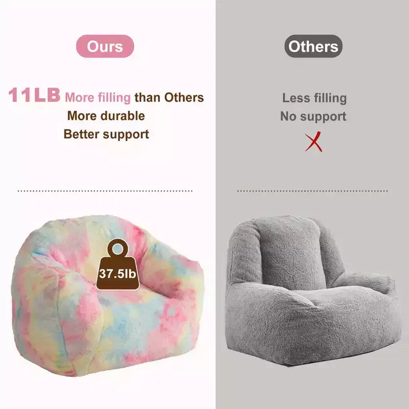Pouf poire pour adultes, fauteuil décontracté en mousse à mémoire de forme et fausse fourrure moelleuse, pouf canapé ergonomique, pouf confortable pour dortoir, salon