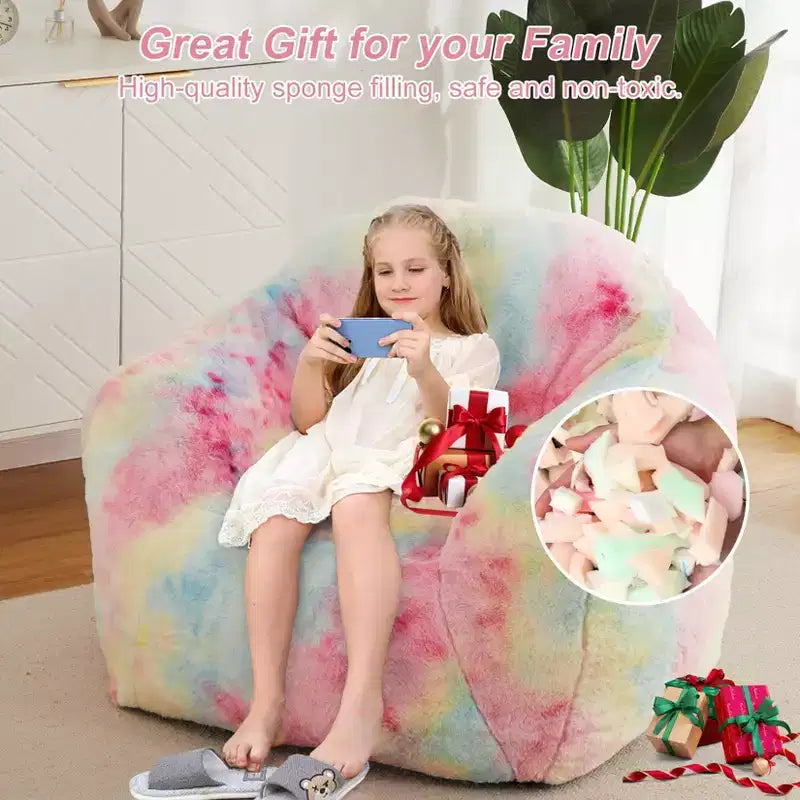 Pouf poire pour adultes, fauteuil décontracté en mousse à mémoire de forme et fausse fourrure moelleuse, pouf canapé ergonomique, pouf confortable pour dortoir, salon