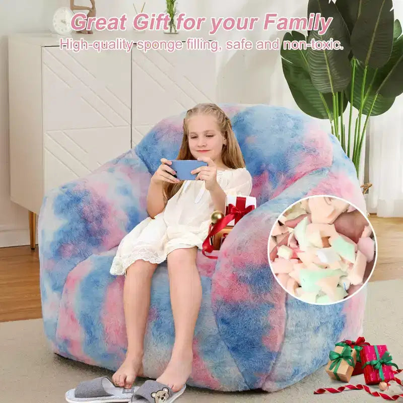 Pouf poire pour adultes, fauteuil décontracté en mousse à mémoire de forme et fausse fourrure moelleuse, pouf canapé ergonomique, pouf confortable pour dortoir, salon