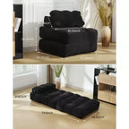 Canapé-lit pliant 3 en 1 avec oreiller, fauteuil-lit convertible 34, matelas portable sans structure avec support dorsal, aucun assemblage requis