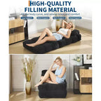 Canapé-lit pliant 3 en 1 avec oreiller, fauteuil-lit convertible 34, matelas portable sans structure avec support dorsal, aucun assemblage requis