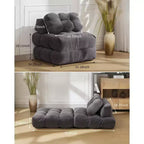 Canapé-lit pliant 3 en 1 avec oreiller, fauteuil-lit convertible 34, matelas portable sans structure avec support dorsal, aucun assemblage requis