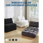 Canapé-lit pliant 3 en 1 avec oreiller, fauteuil-lit convertible 34, matelas portable sans structure avec support dorsal, aucun assemblage requis