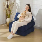 Canapé-lit pliant 3 en 1 avec oreiller, fauteuil-lit convertible 34, matelas portable sans structure avec support dorsal, aucun assemblage requis