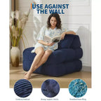Canapé-lit pliant 3 en 1 avec oreiller, fauteuil-lit convertible 34, matelas portable sans structure avec support dorsal, aucun assemblage requis