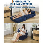 Canapé-lit pliant 3 en 1 avec oreiller, fauteuil-lit convertible 34, matelas portable sans structure avec support dorsal, aucun assemblage requis