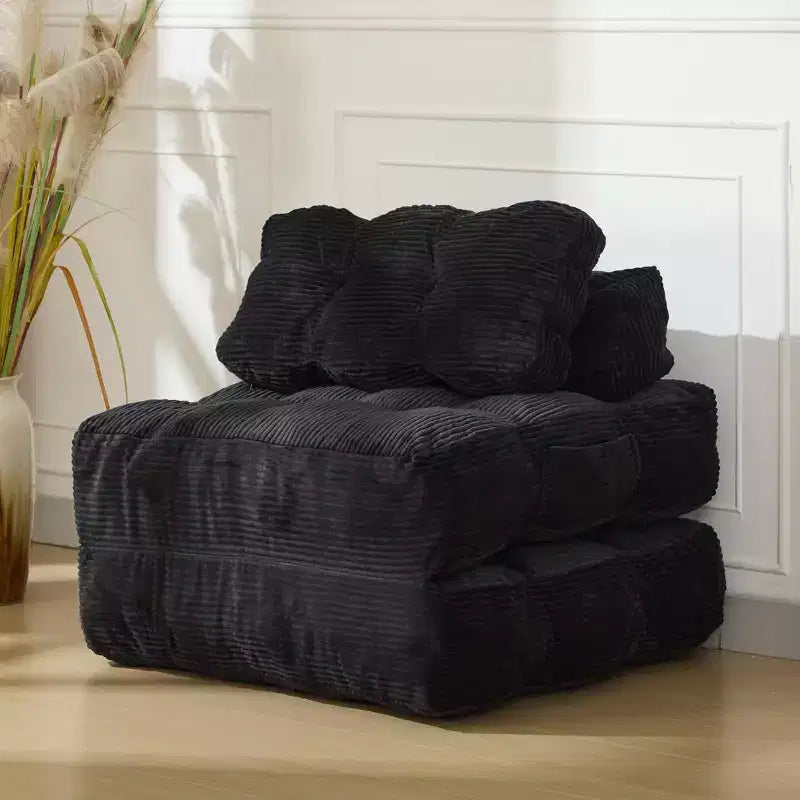 Canapé-lit pliant 3 en 1 avec oreiller, fauteuil-lit convertible 34, matelas portable sans structure avec support dorsal, aucun assemblage requis