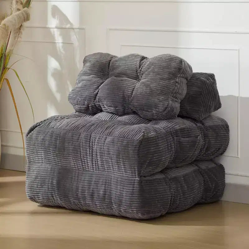 Canapé-lit pliant 3 en 1 avec oreiller, fauteuil-lit convertible 34, matelas portable sans structure avec support dorsal, aucun assemblage requis
