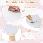 Ensemble table et 2 chaises pour enfants en forme de fleur, pieds en pin massif rose/blanc