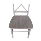 Table à manger ronde extensible Karen de 36 po avec 4 chaises à dossier taupe : Bois massif, pied central