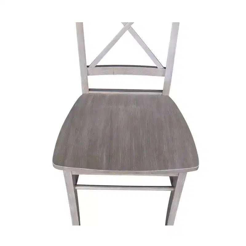 Table à manger ronde extensible Karen de 36 po avec 4 chaises à dossier taupe : Bois massif, pied central