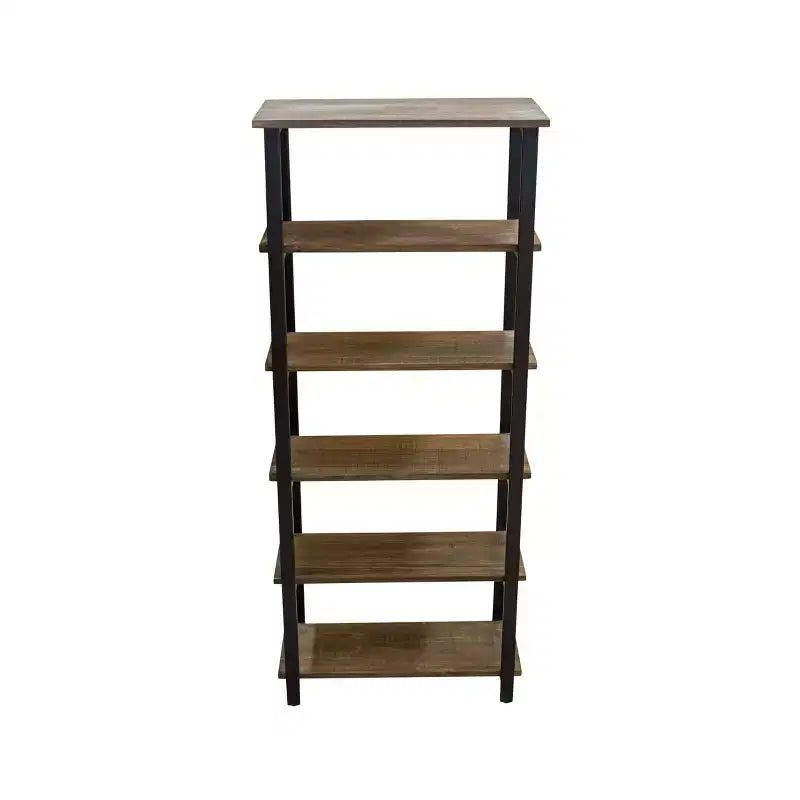 Étagère 5 tablettes Pomona 70 po en métal et bois massif, naturelle