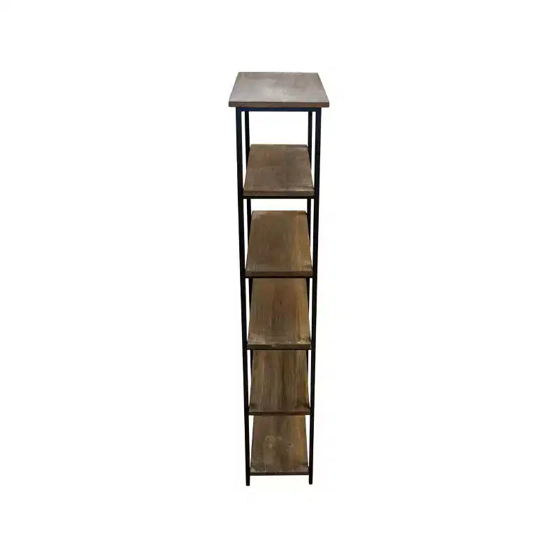 Étagère 5 tablettes Pomona 70 po en métal et bois massif, naturelle