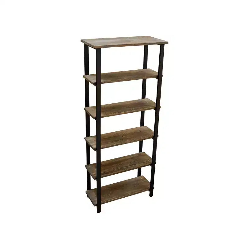 Étagère 5 tablettes Pomona 70 po en métal et bois massif, naturelle