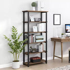 Étagère 5 tablettes Pomona 70 po en métal et bois massif, naturelle