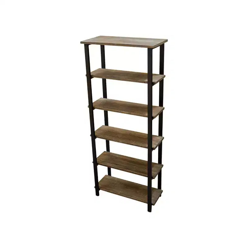 Étagère 5 tablettes Pomona 70 po en métal et bois massif, naturelle
