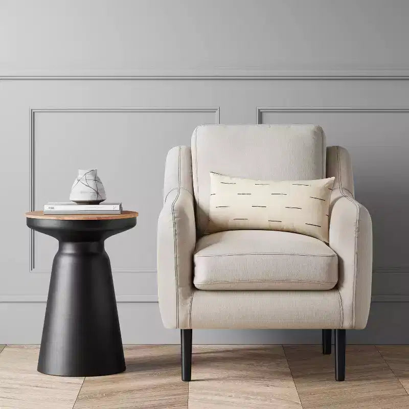 Table d'appoint tambour tourné noir