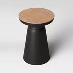 Table d'appoint tambour tourné noir