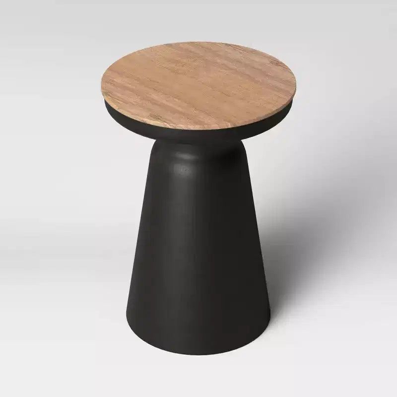 Table d'appoint tambour tourné noir