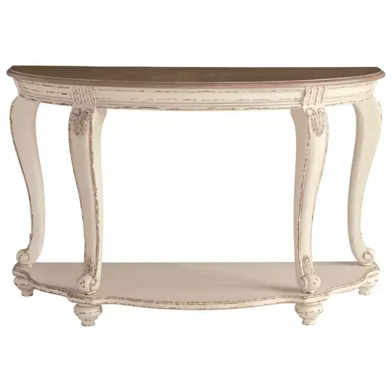 Table Console Blanc/Marron