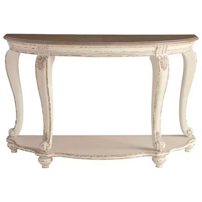 Table Console Blanc/Marron