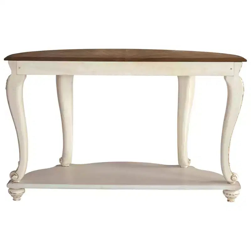 Table Console Blanc/Marron
