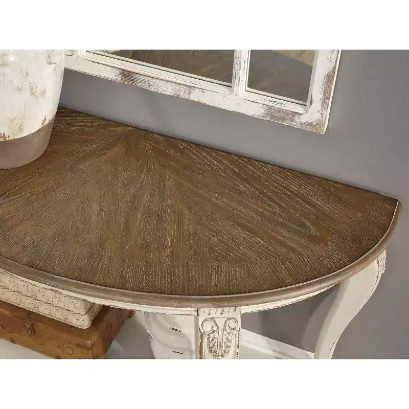 Table Console Blanc/Marron