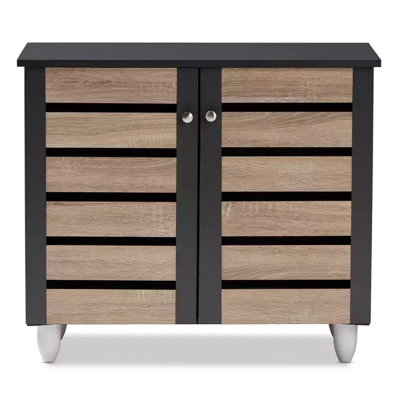 Meuble de rangement à chaussures pour porte, gris foncé