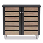 Meuble de rangement à chaussures pour porte, gris foncé