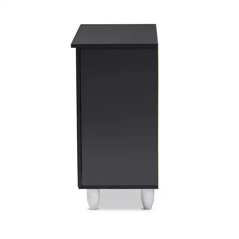 Meuble de rangement à chaussures pour porte, gris foncé
