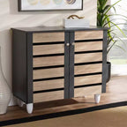 Meuble de rangement à chaussures pour porte, gris foncé