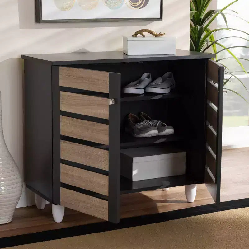 Meuble de rangement à chaussures pour porte, gris foncé