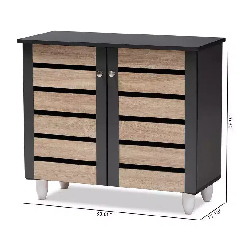 Meuble de rangement à chaussures pour porte, gris foncé