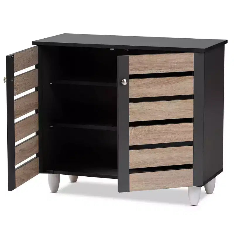 Meuble de rangement à chaussures pour porte, gris foncé