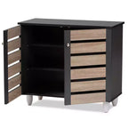 Meuble de rangement à chaussures pour porte, gris foncé