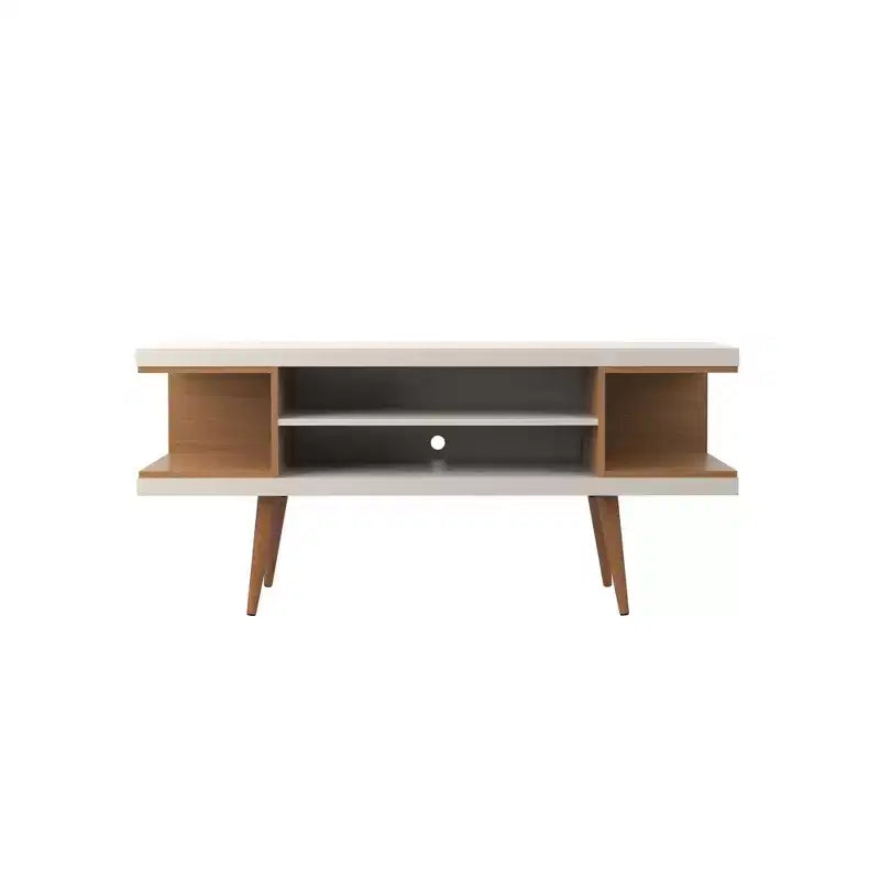Utopia Splayed Wooden Legs and 4 Shelves TV Stand for TVs up to 50 - Manhattan Comfort