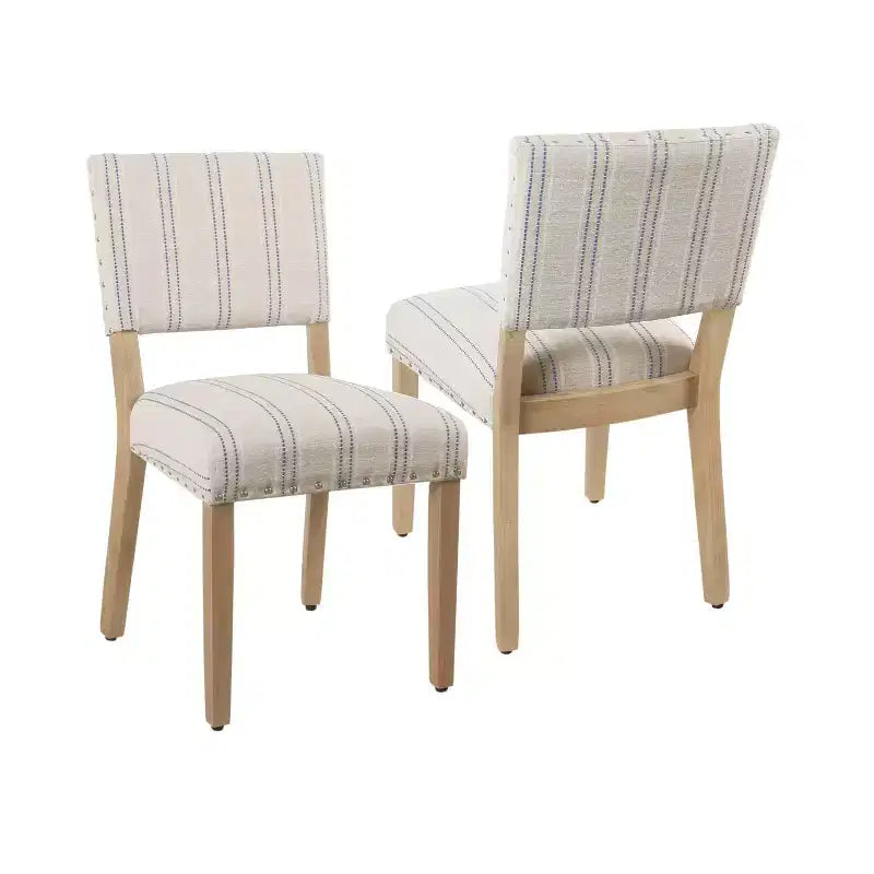 Lot de 2 chaises de salle à manger à rayures