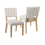 Lot de 2 chaises de salle à manger à rayures