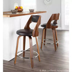 Lot de 2 tabourets de bar rembourrés hauteur comptoir