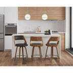 Lot de 2 tabourets de bar rembourrés hauteur comptoir