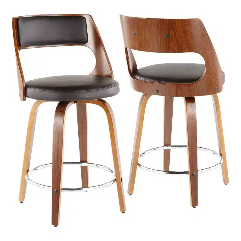 Lot de 2 tabourets de bar rembourrés hauteur comptoir