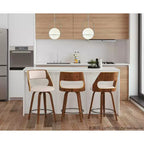 Lot de 2 tabourets de bar rembourrés hauteur comptoir