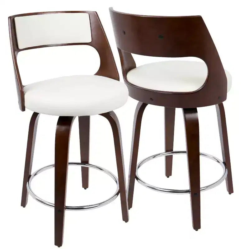 Lot de 2 tabourets de bar rembourrés hauteur comptoir